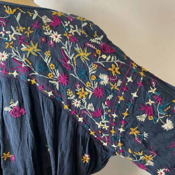 Free People Wildflowers Embroidered Boho Blouse Size S - Picture 5 of 13